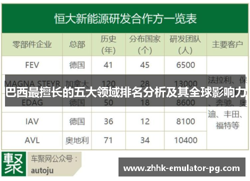 巴西最擅长的五大领域排名分析及其全球影响力 巴西最擅长的五大领域排名分析及其全球影响力